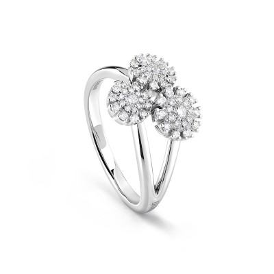 Anello Margherita in oro bianco e diamanti