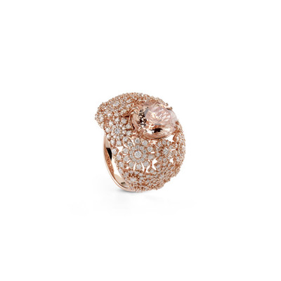 Anello Margherita in oro rosa, diamanti e morganite