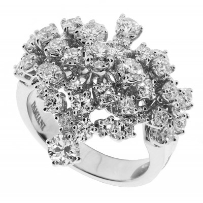 Anello Mimosa in oro bianco e diamanti