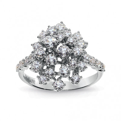 Anello Mimosa in oro bianco e diamanti