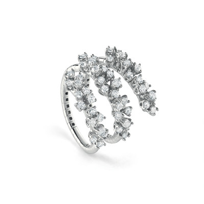 Anello Mimosa in oro bianco e diamanti