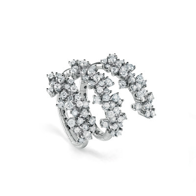 Anello Mimosa in oro bianco e diamanti