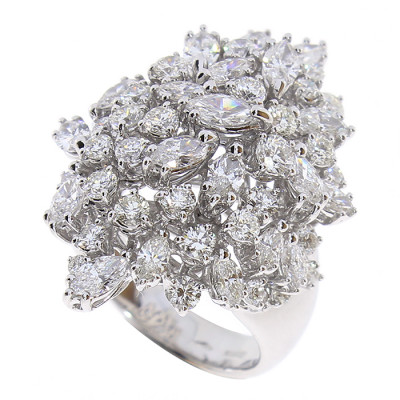 Anello Mimosa in oro bianco e diamanti