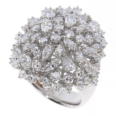 Anello Mimosa in oro bianco e diamanti ct. 4,7 GH