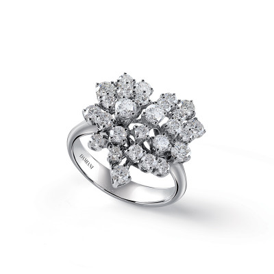 Anello Mimosa in oro bianco e diamanti