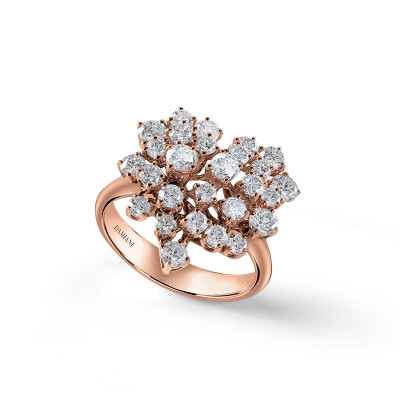 Anello Mimosa in oro bianco e diamanti