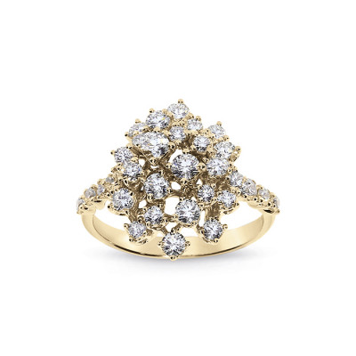 Anello Mimosa in oro giallo e diamanti