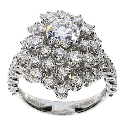 Anello Mimosa in oro bianco e diamanti