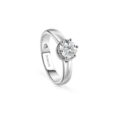Anello solitario Minou in orobianco e diamante