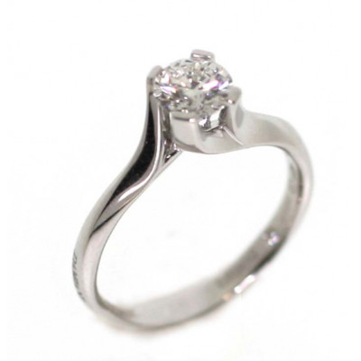 Anello solitario Sand in oro bianco con diamante 0,41 ct. G VS