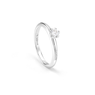 Anello solitario Veramore in oro bianco e diamante 6 griffe