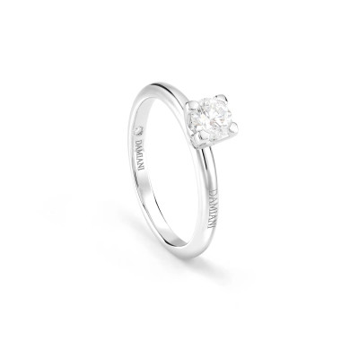 Anello solitario Veramore in oro bianco e diamante 4 griffe ct. 041 F VS1