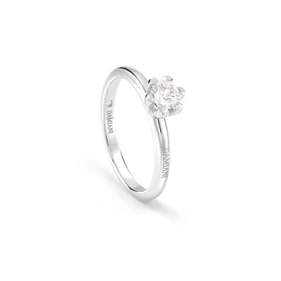 Anello solitario Veramore in oro bianco e diamante 6 griffe