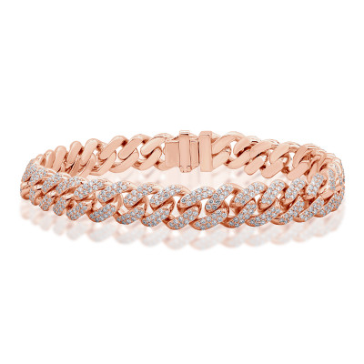 Bracciale Groumette oro rosa e diamanti