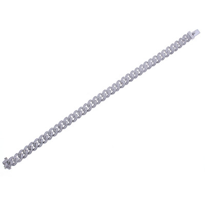 Bracciale Groumette oro bianco e diamanti