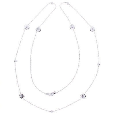 Collana Margherita sautoir oro bianco con diamanti