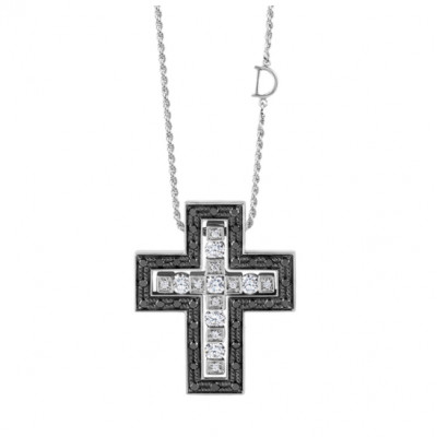 Collana in oro bianco con diamanti neri