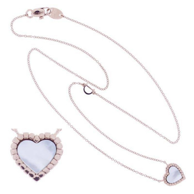 Collana Belle Epoque Cuore in oro rosa, madreperla e diamanti