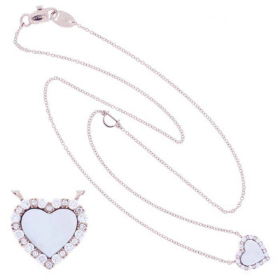 Collana Belle Epoque Cuore in oro rosa, madreperla e diamanti