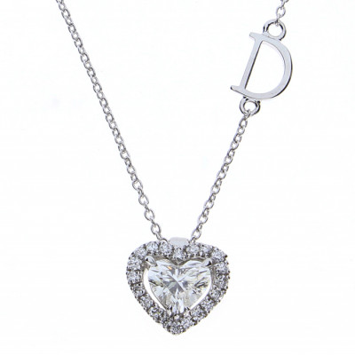 Collana Classic Cuore in oro bianco e diamanti