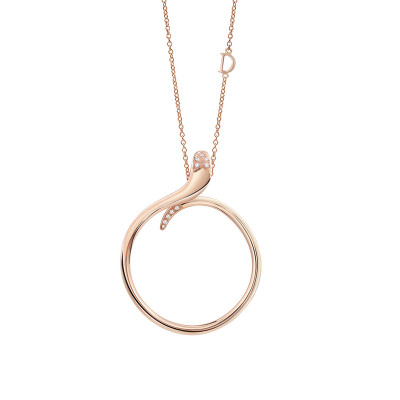 Collana in oro rosa con diamanti