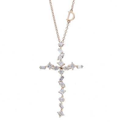 Collana Fantasy Croce con diamante ct. 1.66 GH VS