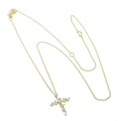 Collana Fantasy Croce con diamante ct. 0.9 GH VS