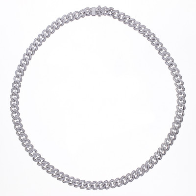 Collana Groumette oro bianco e diamanti