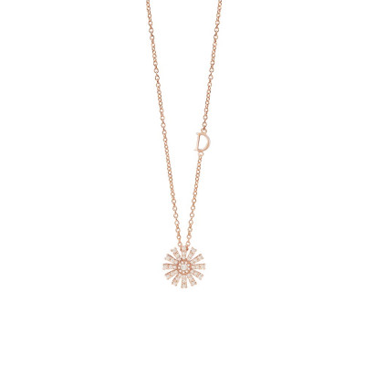 Collana Margherita in oro rosa con diamanti 12 mm