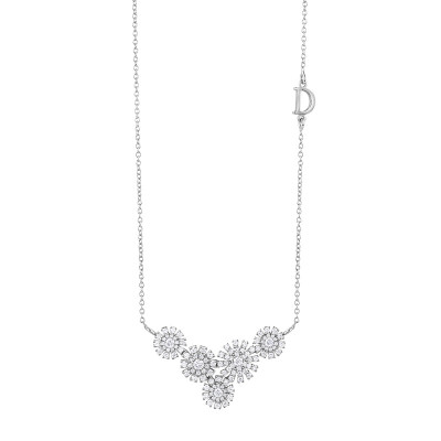 Collana Margherita in oro bianco e diamanti