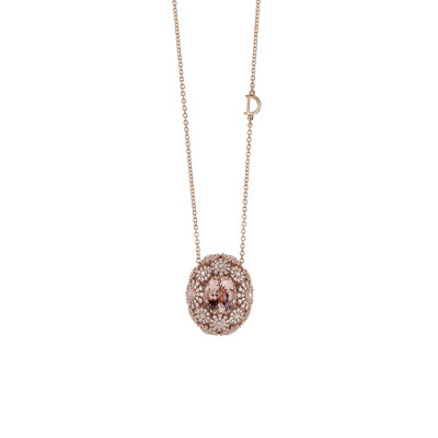 Collana Margherita in oro rosa, diamanti e morganite