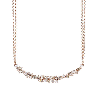 Collana MImosa in oro rosa con diamanti