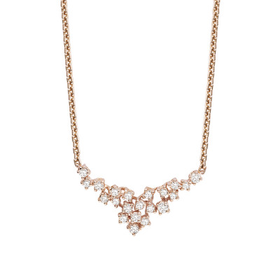 Collana Mimosa in oro rosa e diamanti