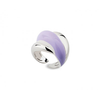 Anello in argento e diamante con smalto viola