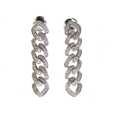 Orecchini Groumette oro bianco e diamanti
