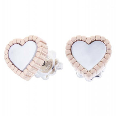Orecchini Belle Epoque Cuore in oro rosa/bianco e madreperla
