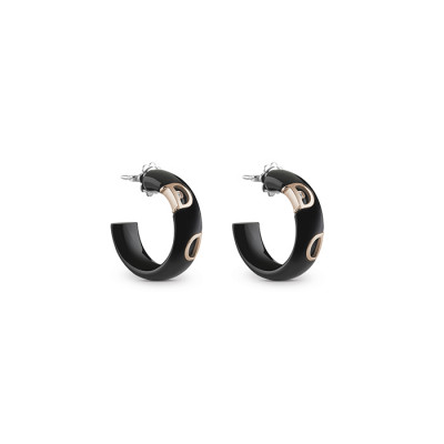 Orecchini in ceramica nera, oro rosa e diamanti