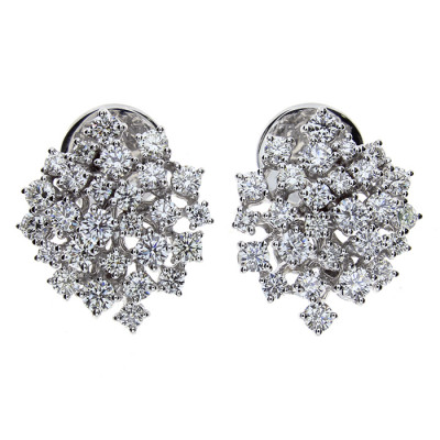 Orecchini Mimosa in oro bianco con diamanti