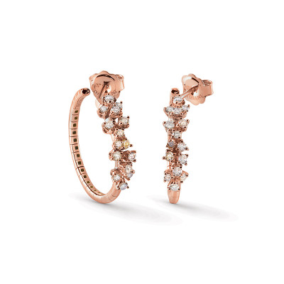 Orecchini Mimosa in oro rosa con diamanti