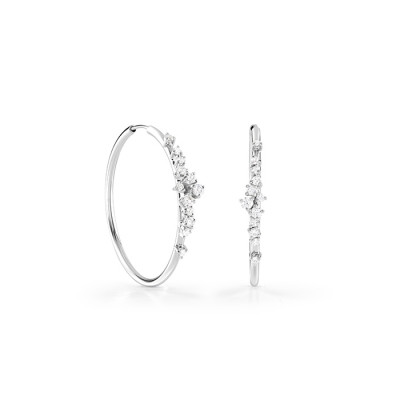 Orecchini Mimosa in oro bianco con diamanti