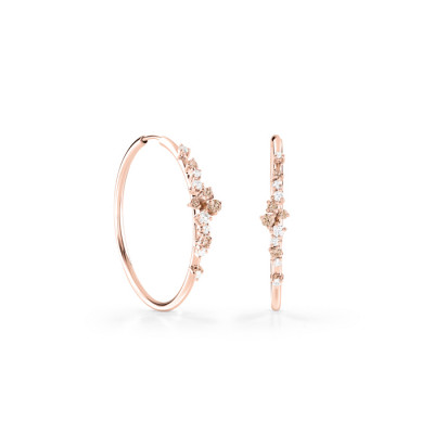 Orecchini Mimosa in oro rosa con diamanti brown