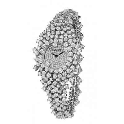 Orologio Mimosa in oro bianco e full pavè di diamanti