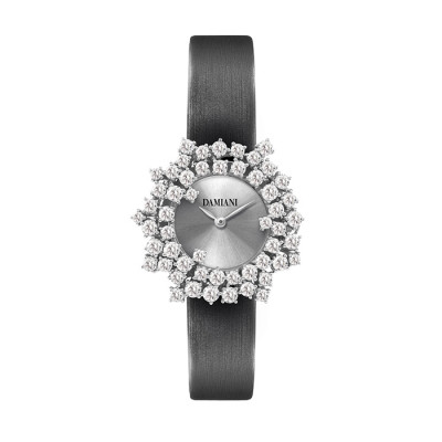 Orologio Mimosa in oro bianco e diamanti - cinturino argento