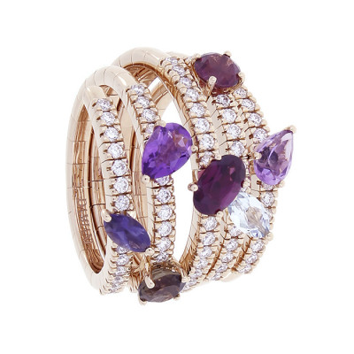 Anello Notte di San Lorenzo oro rosa e diamanti
