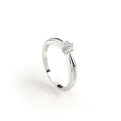 Anello di fidanzamento in oro bianco 0,24 ct G VS