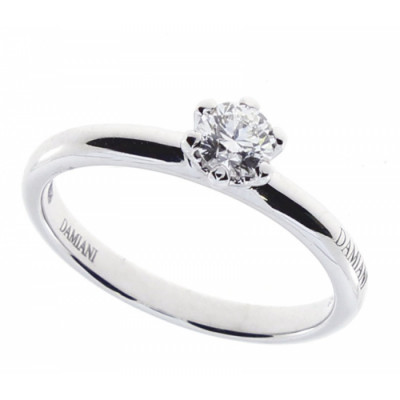 Solitario Veramore in oro bianco con diamante 6 griffe