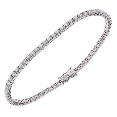 Bracciale Timeless tennis in oro bianco con diamanti 4,27 ct