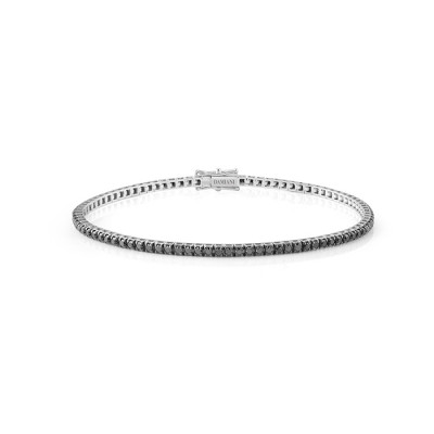 Bracciale Timeless tennis in oro bianco con diamanti neri 2,65 ct.
