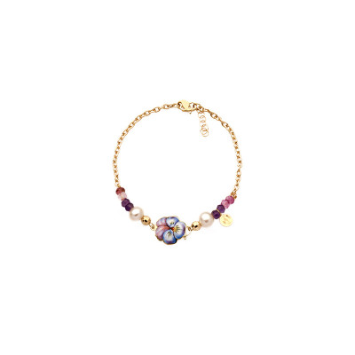 Bracciale Pansè Fiorellini Grandi Viola