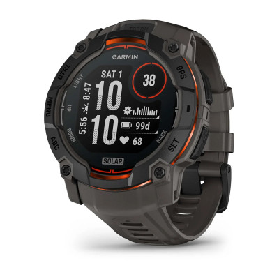Instinct® 3 Solar Black con cinturino Charcoal